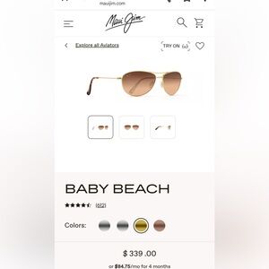 Maui Jim Aviator Sunglasses